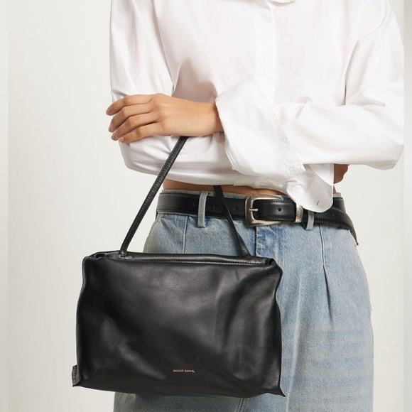 Pre-owned Notte Shoulder Bag Mansur Gavriel Black/Flamma Leather Clutch - Picture 3 of 17